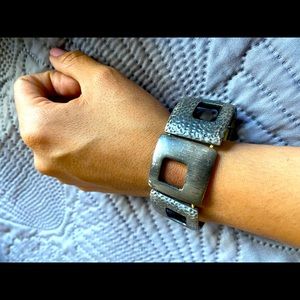 Square metal bracelet. Bold and sturdy metal